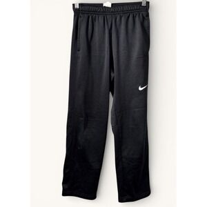 Nike Therma-FIT Youth Sweatpants Medium Black Fleece Athletic Joggers Logo
